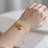 Zarnish Bow and Heart Gold Bracelet for Women