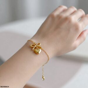Zarnish Bow and Heart Gold Bracelet for Women